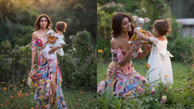 Shriya Saran Shares Adorable Photoshoot Pictures With Her Daughter Radha.